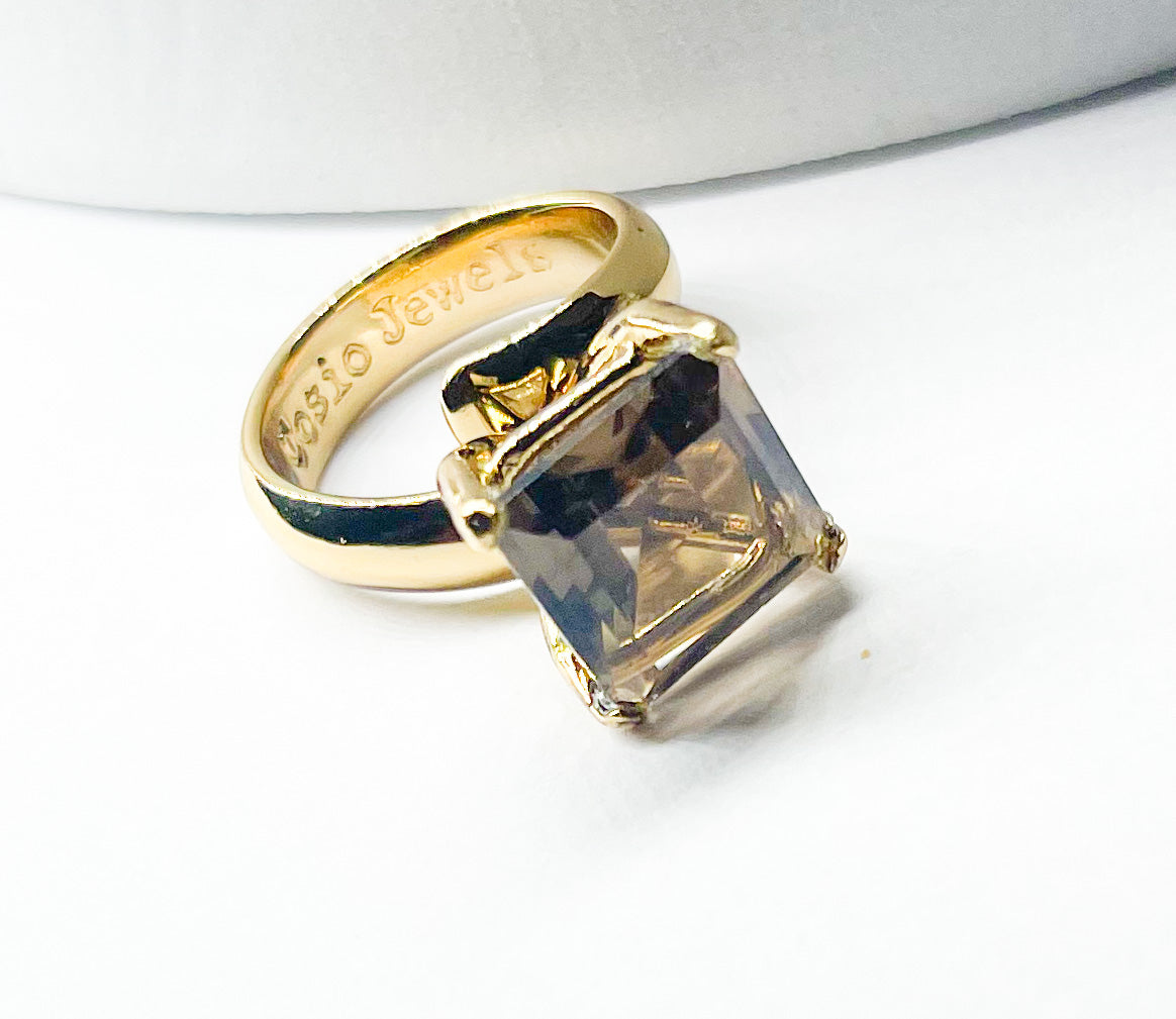 Smokey Quart Prong Set Ring-