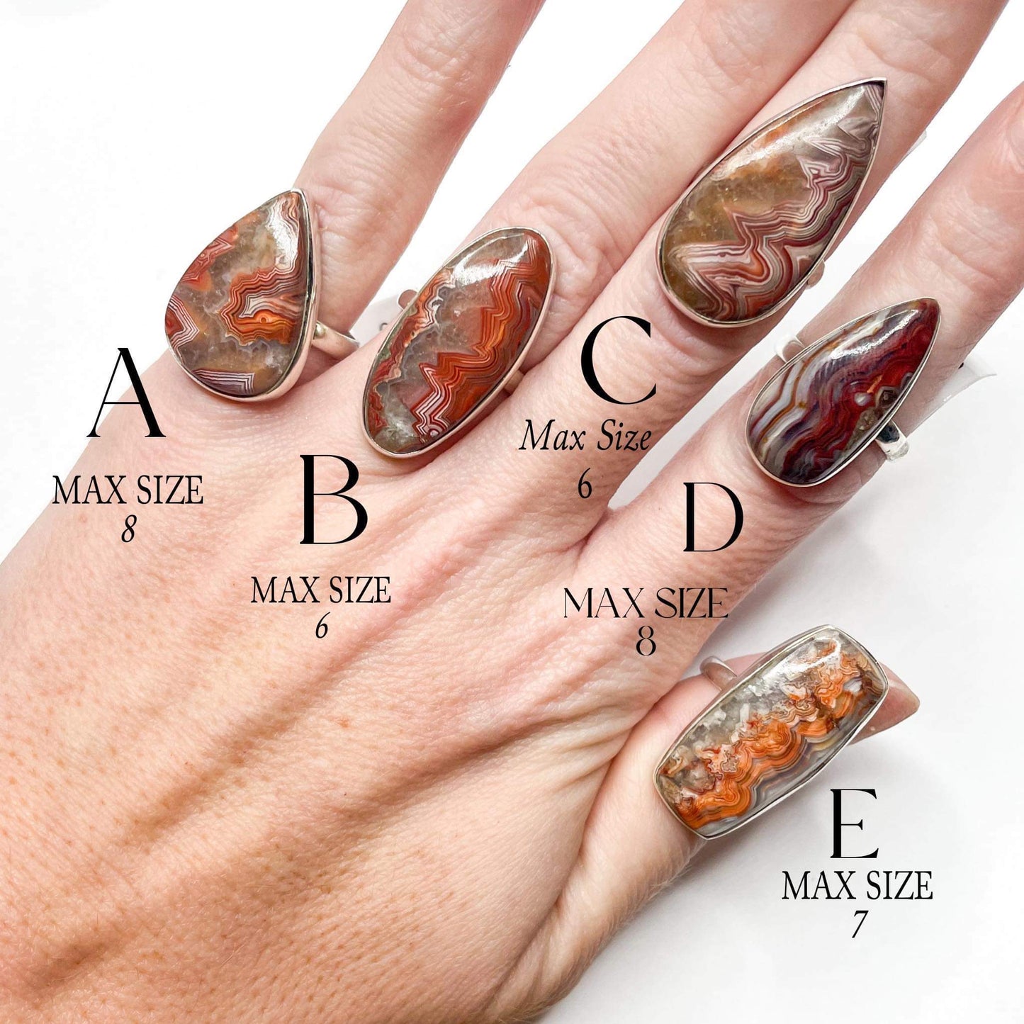 Red Crazy Lace Agate Ring Mix-Solid Sterling Silver