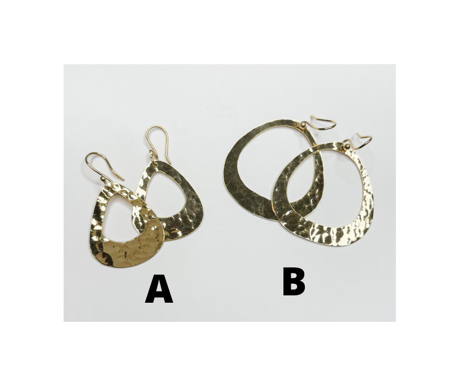 Mix Hammered Drop Earrings- Alchemia