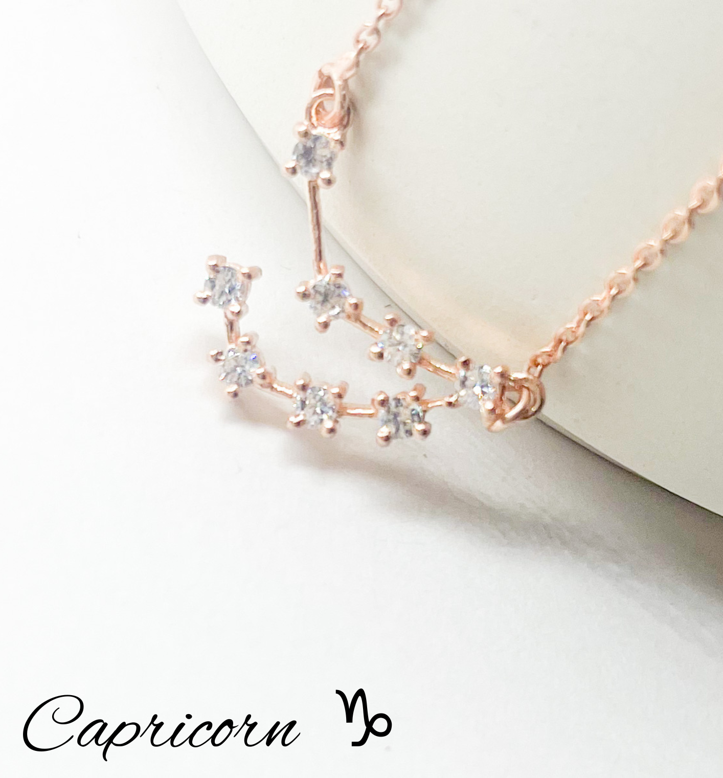 Capricorn Zodiac Necklace-Rose Constellation
