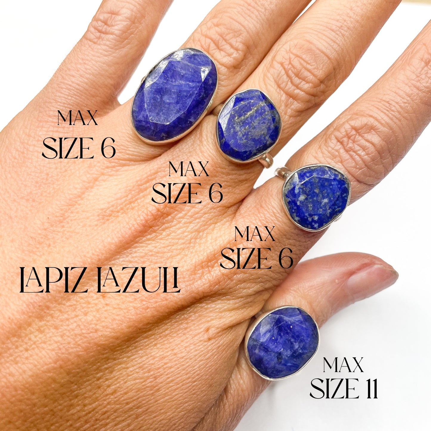 Lapis Lazuli Faceted Ring - Solid Sterling Silver