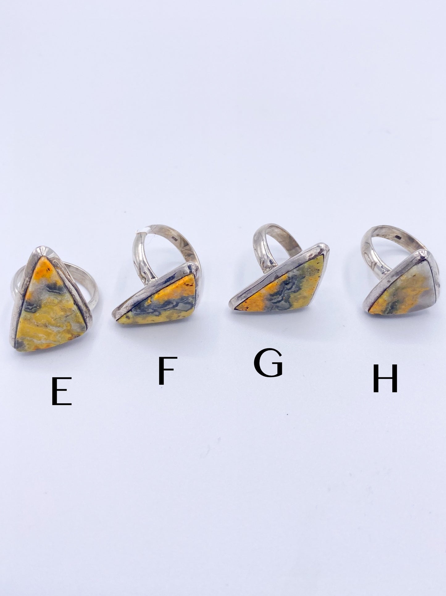 Bumble Bee Jasper Rings Mix-Solid Sterling Silver