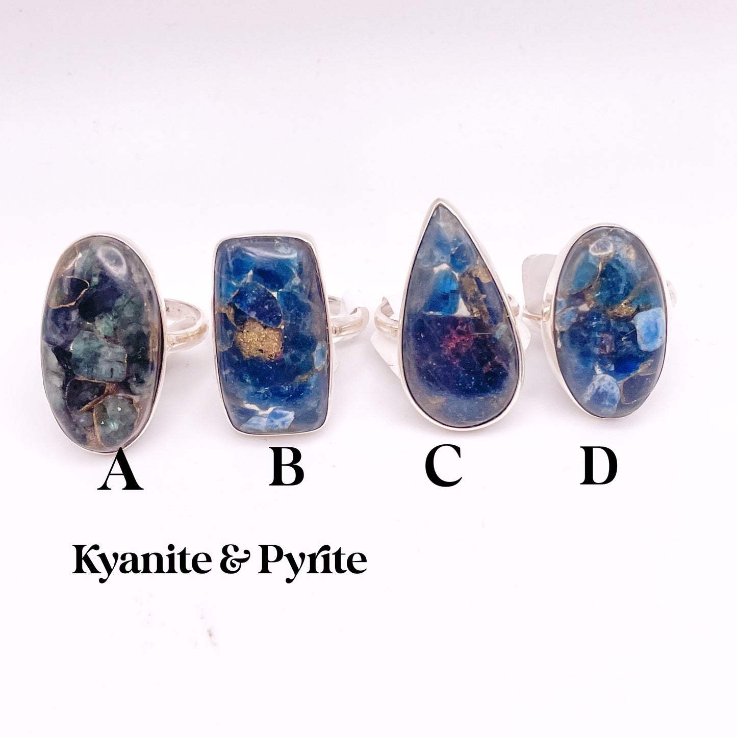 Kyanite & Pyrite - Solid Sterling Silver