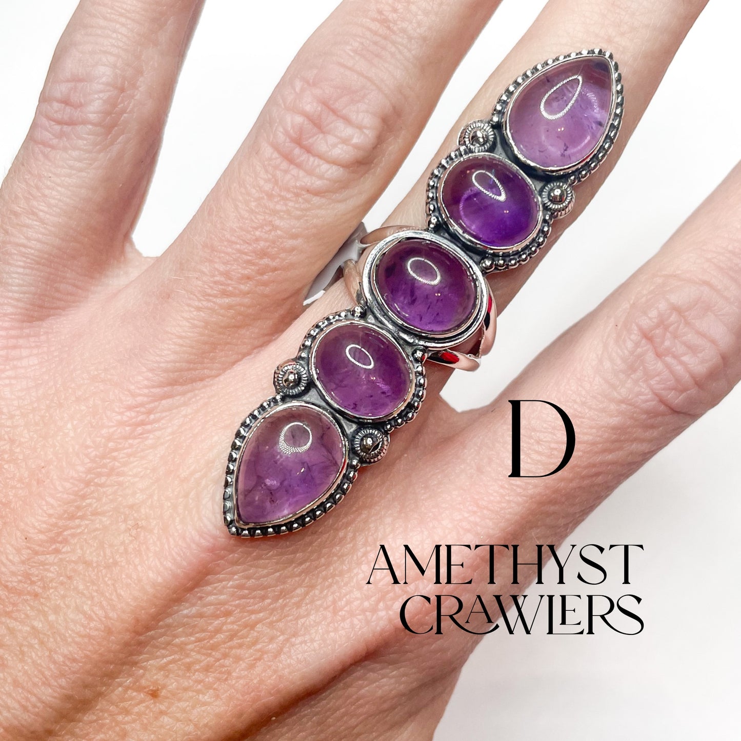 Amethyst Mix Crawlers- Solid Sterling Silver