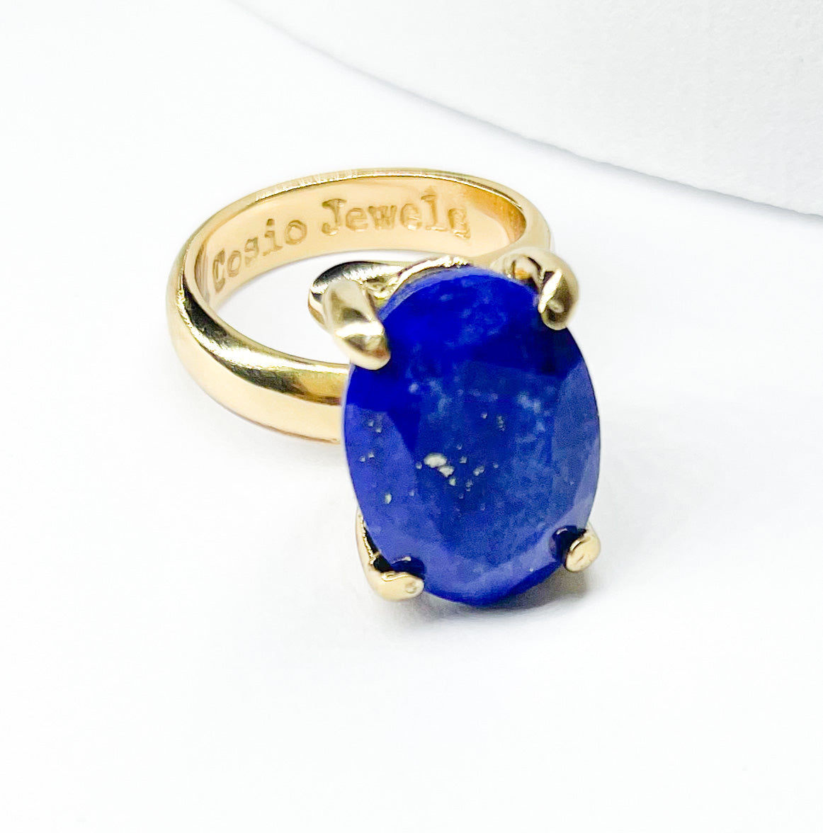 Lapis Lazuli Oval Prong Set Ring-Alchemia