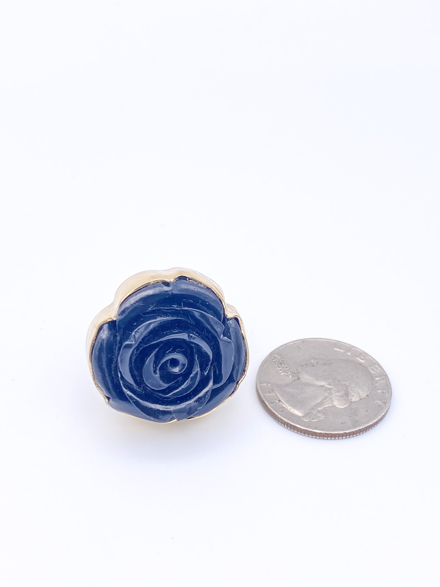 Black Resin Rose Ring - Alchemia