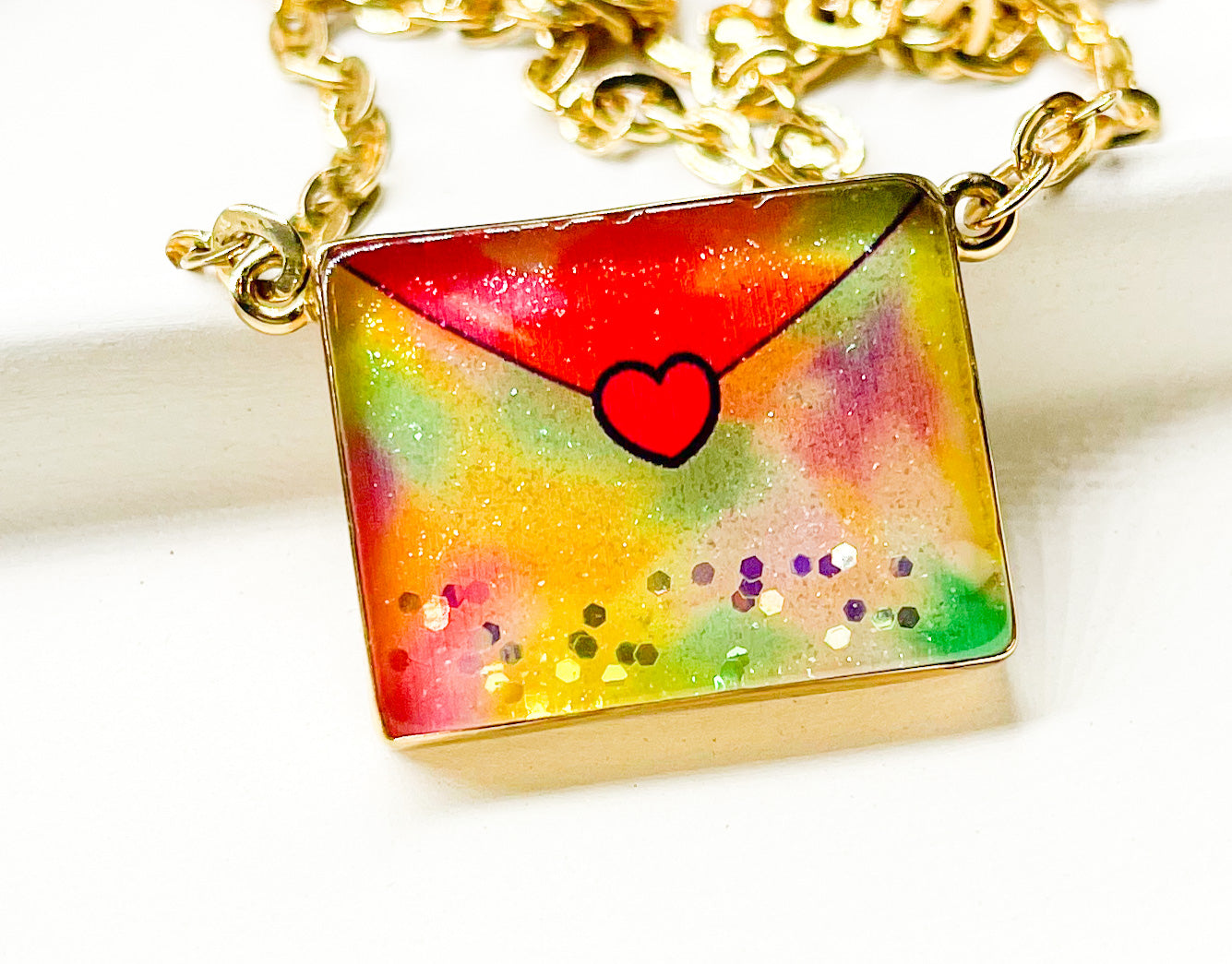 Resin Envelope Necklace-Alchemia