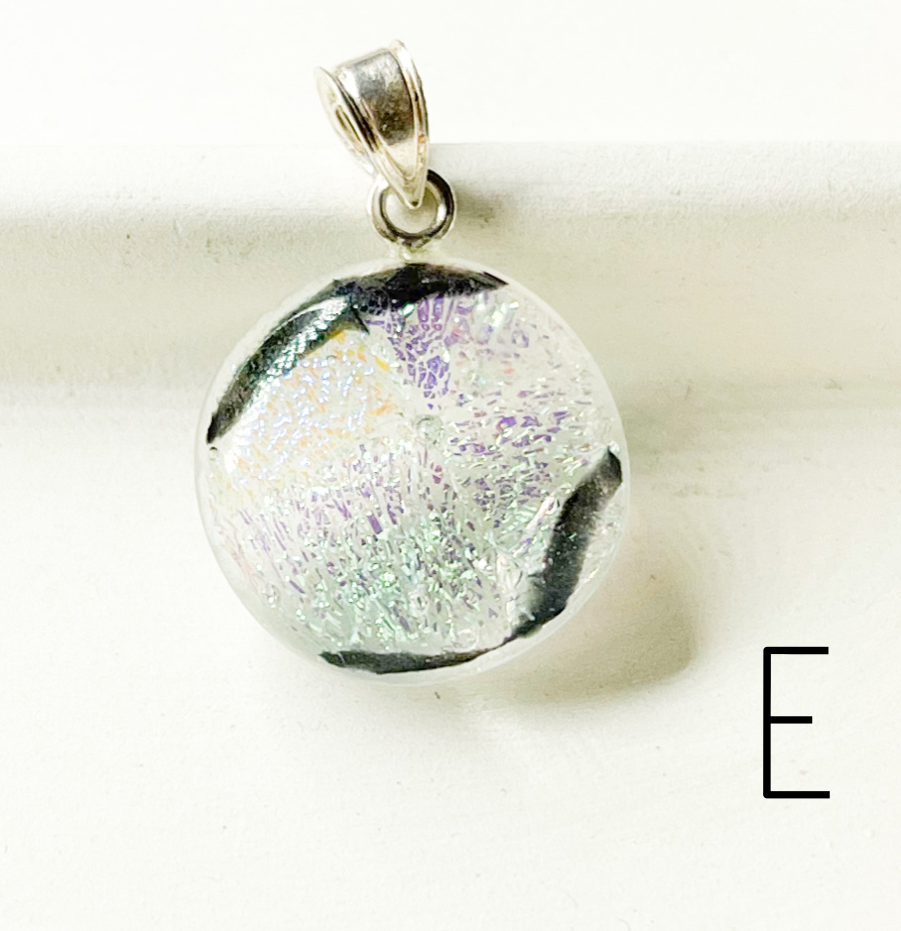 Dainty Glass Pendant Mix-Solid Sterling Silver