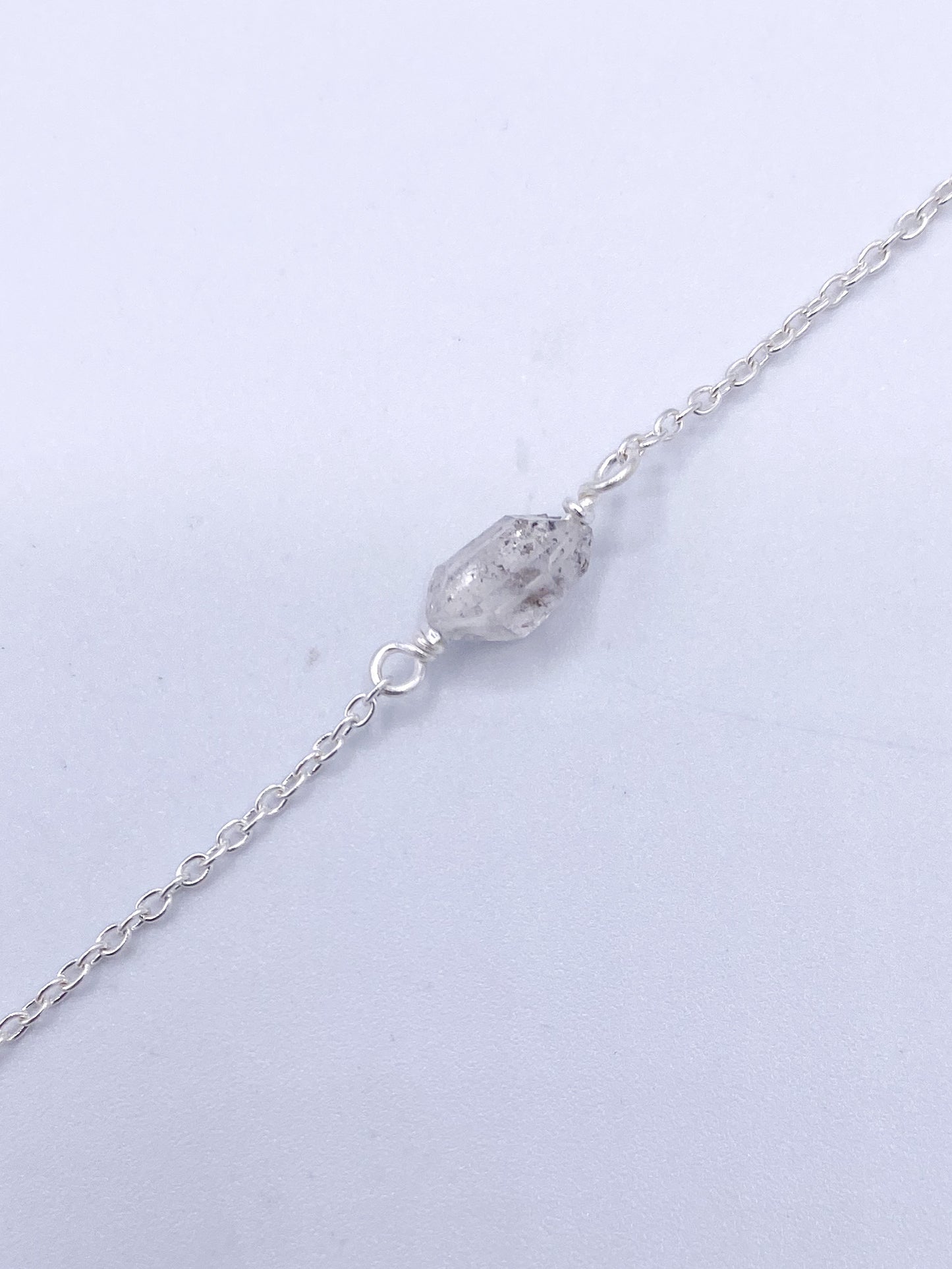 Herkimer Dainty Silver Bracelet-Solid Sterling Silver