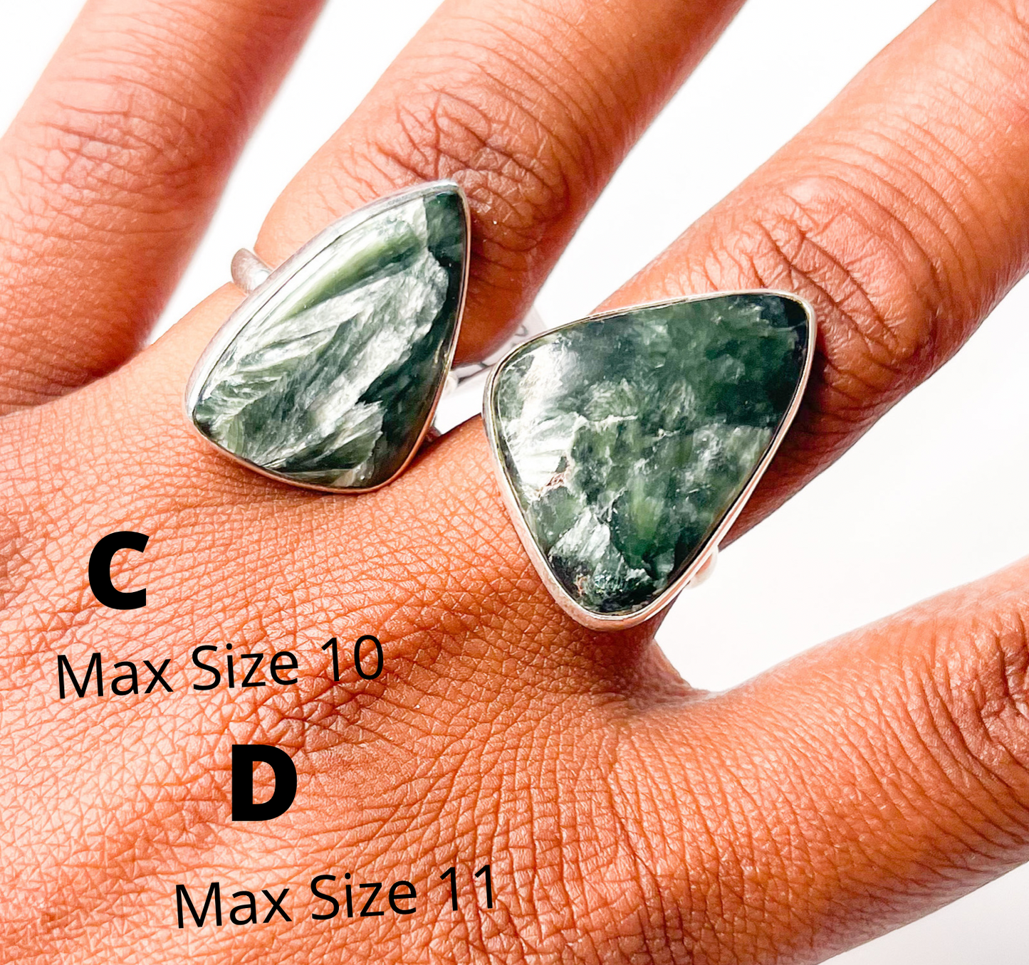 Seraphanite Stone Ring - Sterling Silver