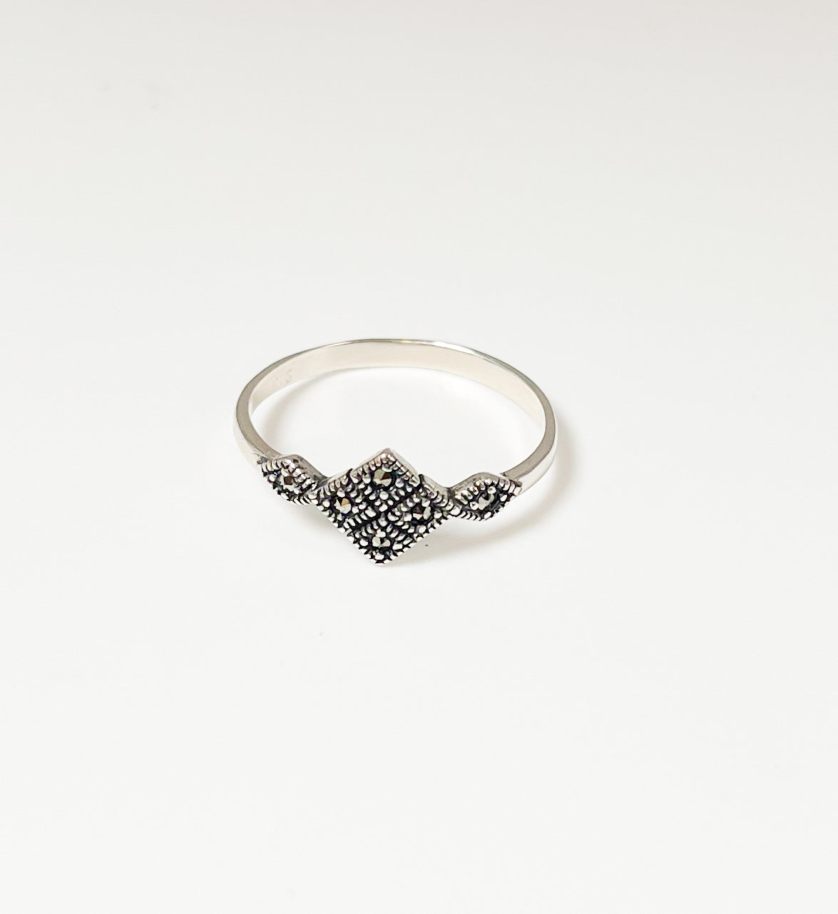 Marcasite Dainty Patterns Sized Ring- Solid Sterling Silver