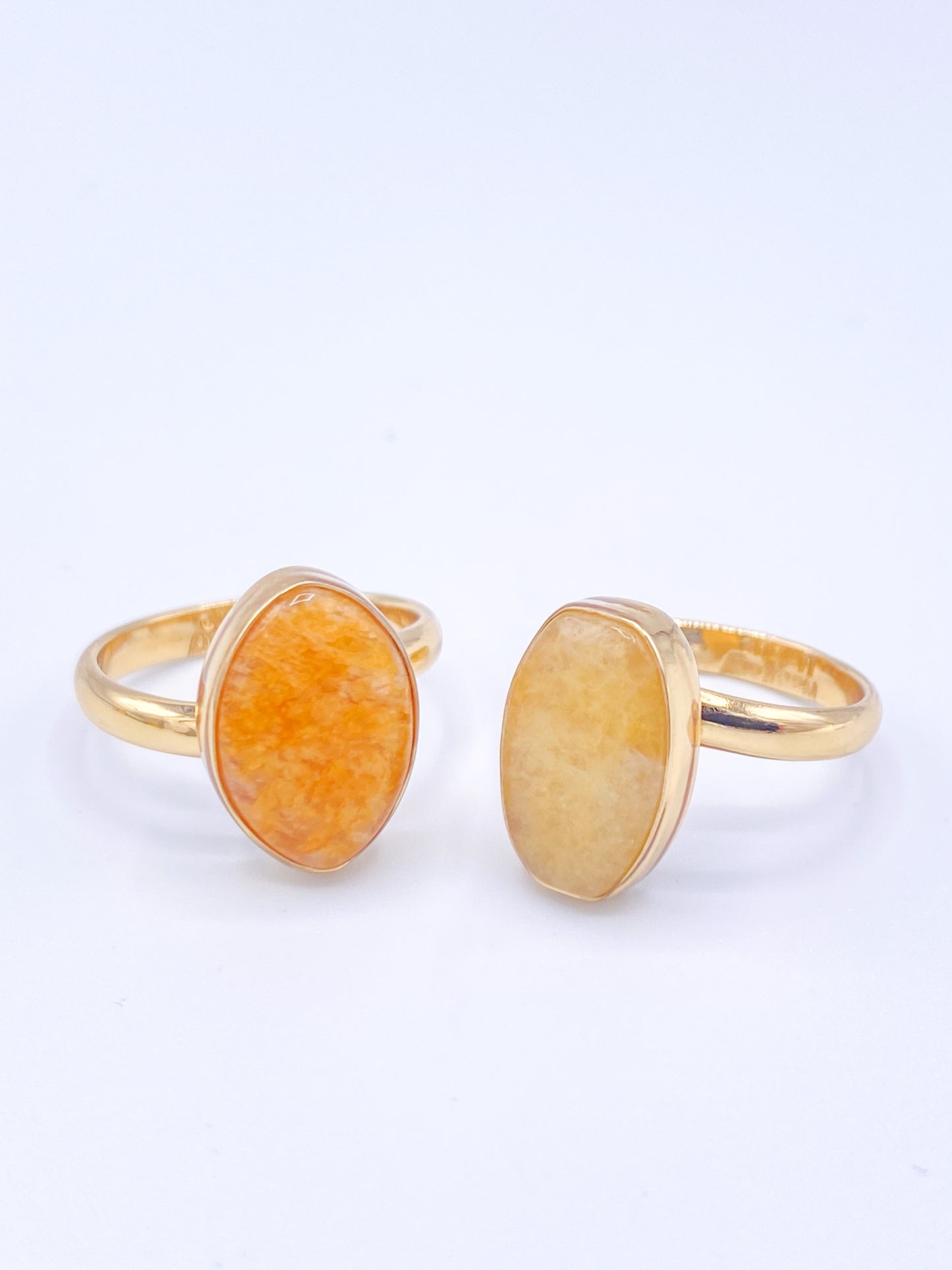 Dainty Peach Quartz Adjustable Ring - Alchemia
