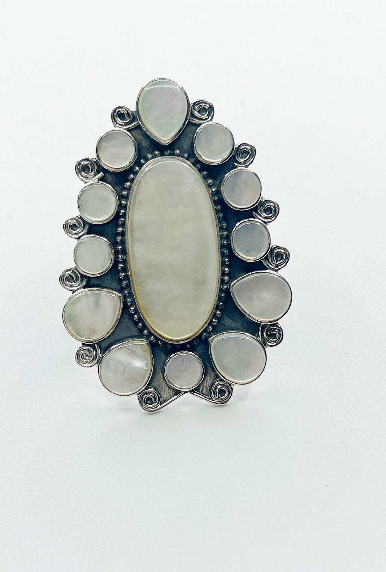 MOP Statement Ring -Solid sterling silver