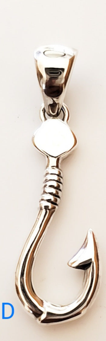 Fish hook-Solid Sterling Silver