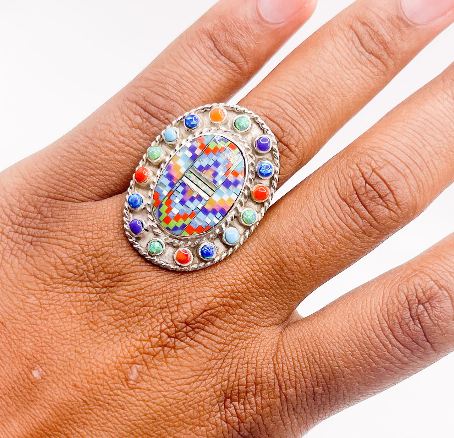 Inlay Ring- Solid Sterling Silver
