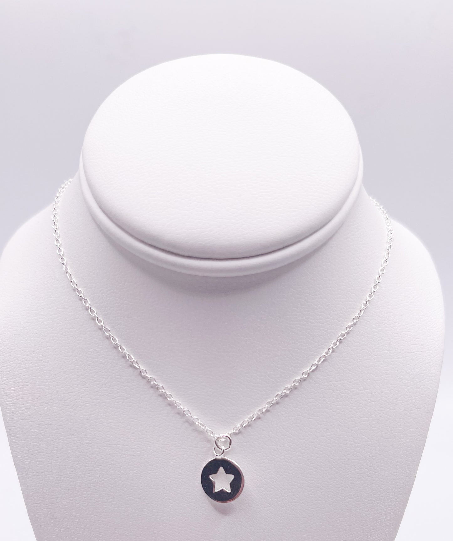 Dainty Necklace W Star-Solid Sterling Silver