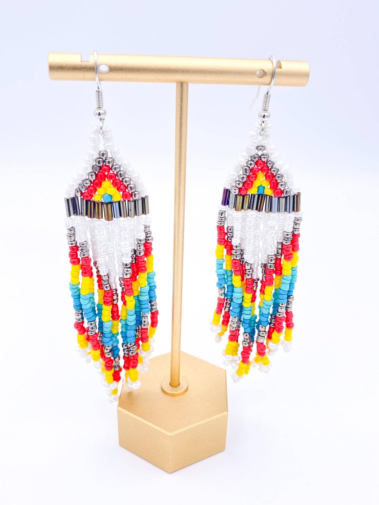 Rainbow Sky Beaded Earrings