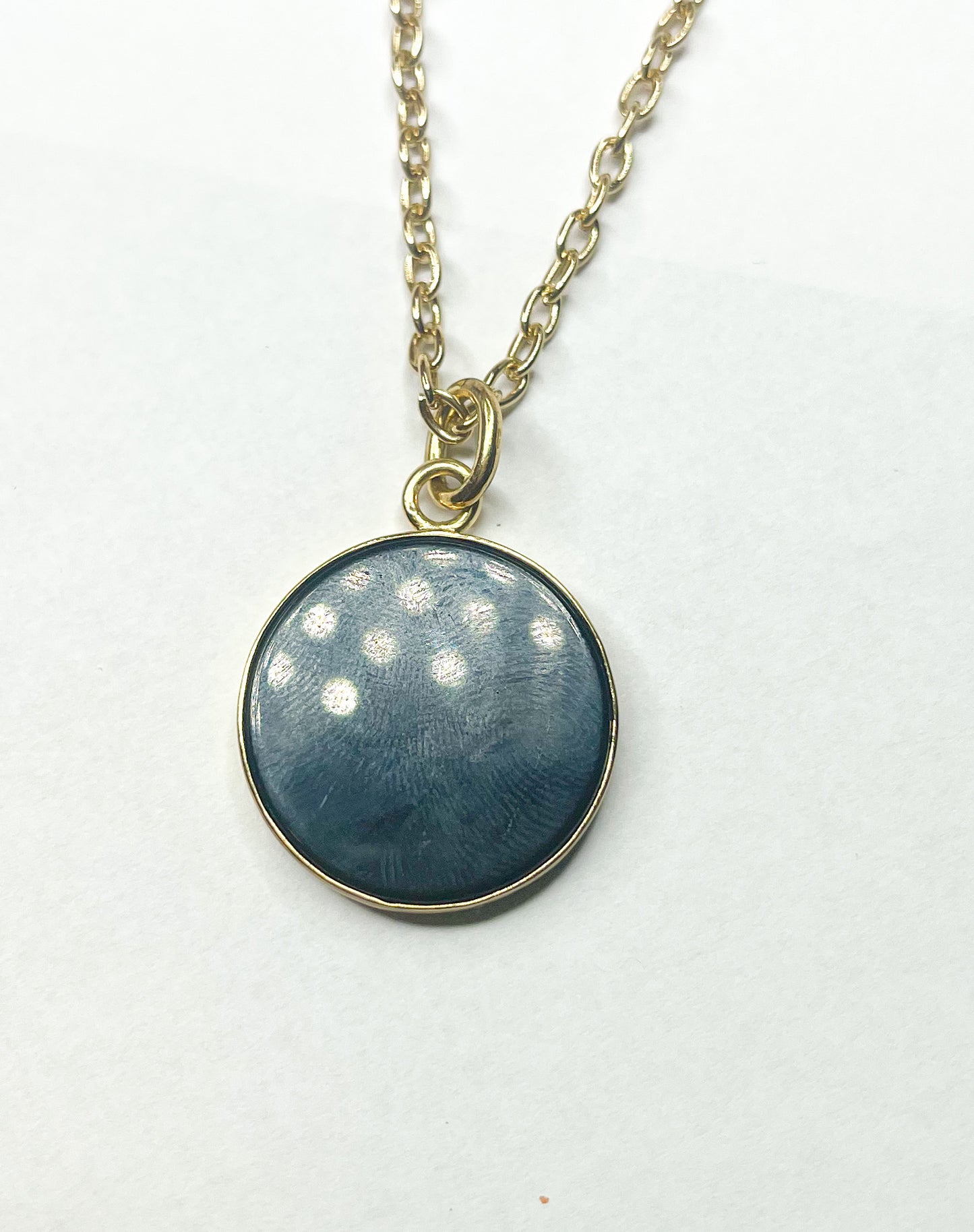 Charm Bail Black Onyx Polka Dot Drop Pendant-Alchemia