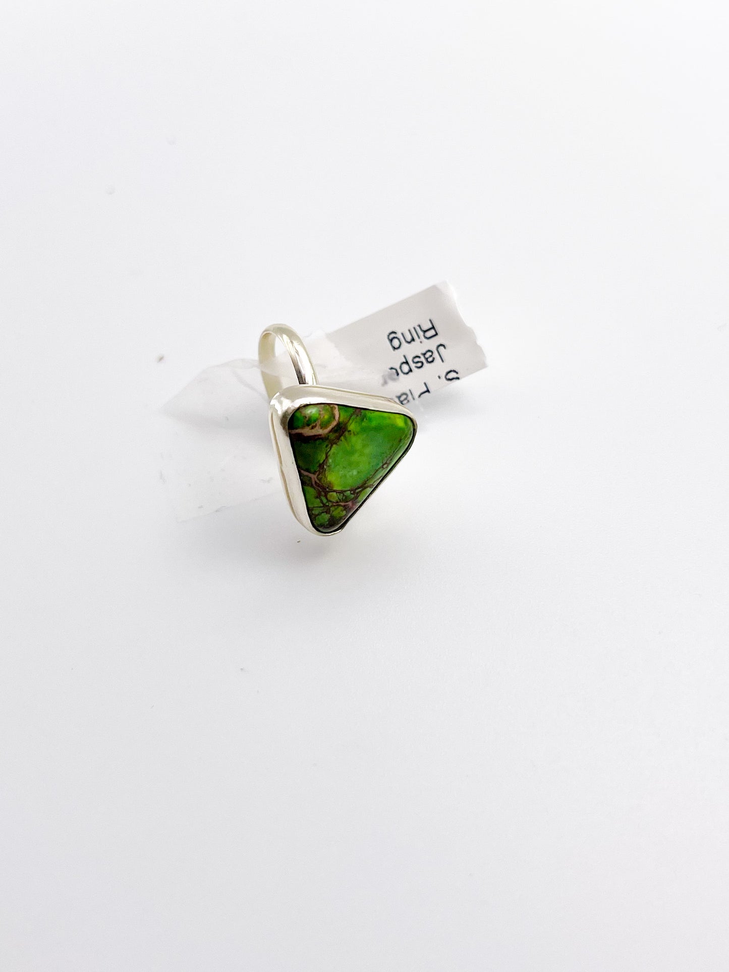 Dainty Jasper Adjustable Rings-Silver Plated