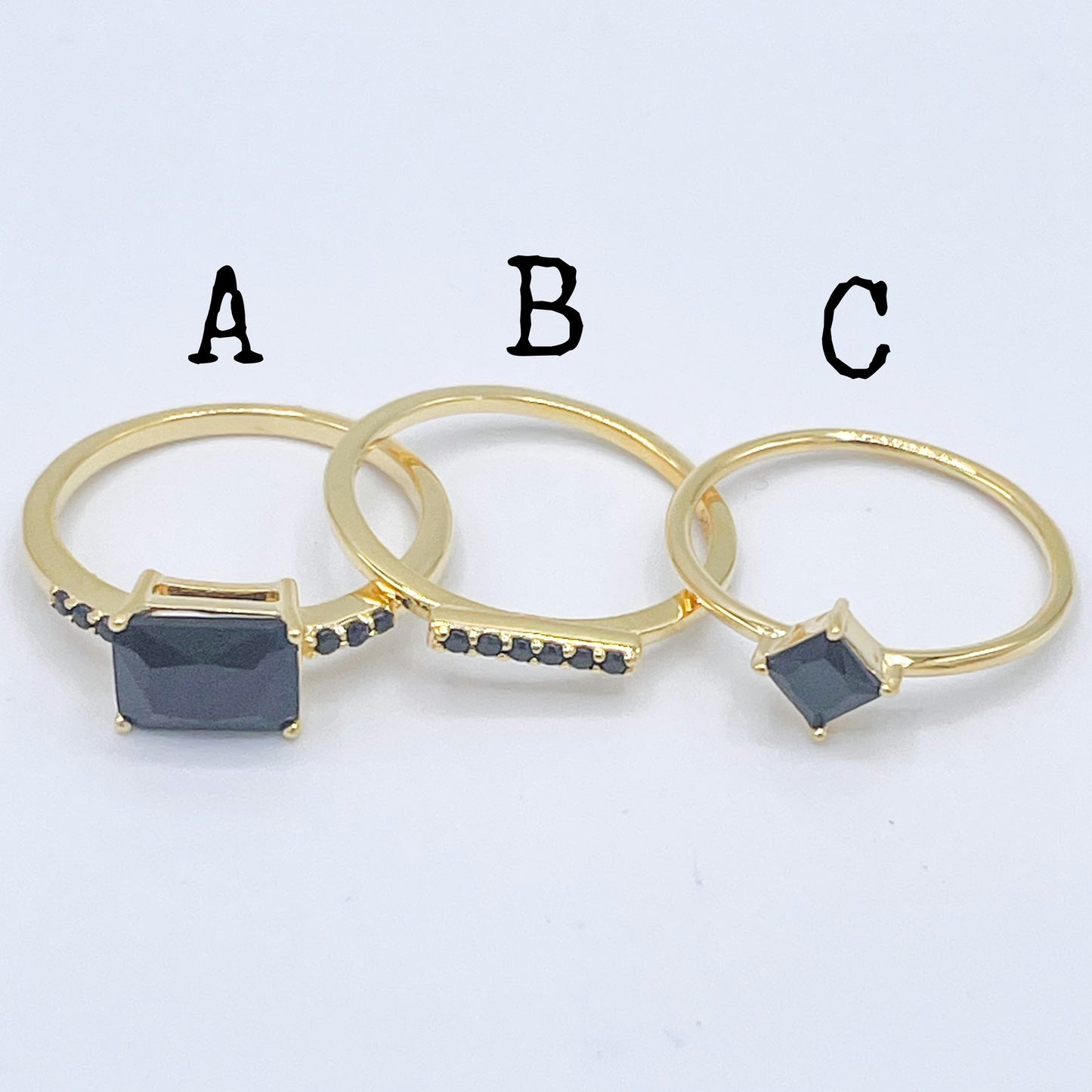Black Stack Ring-Vermeil