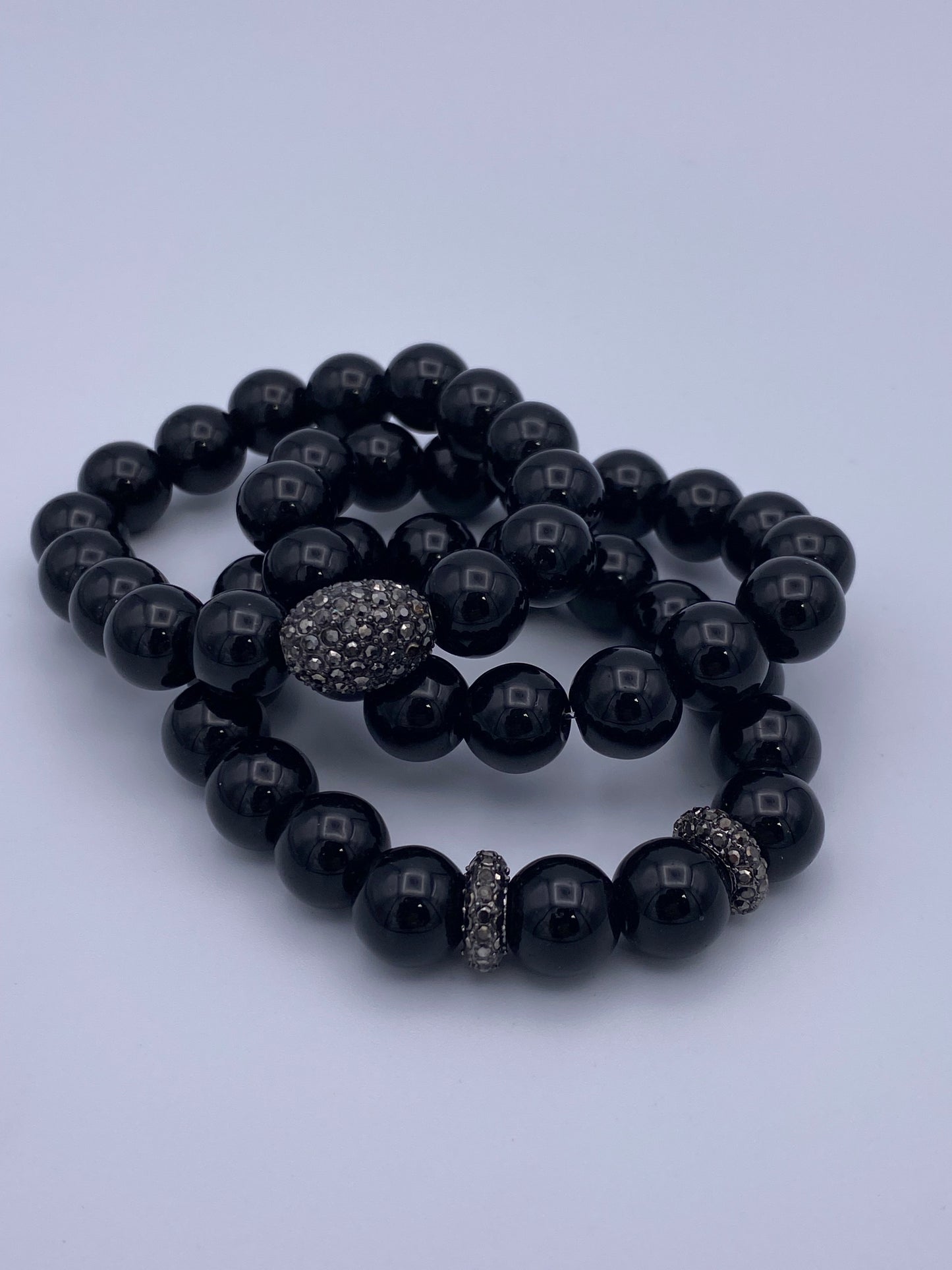 Black Onyx Tripple Stack Bracelet Stack
