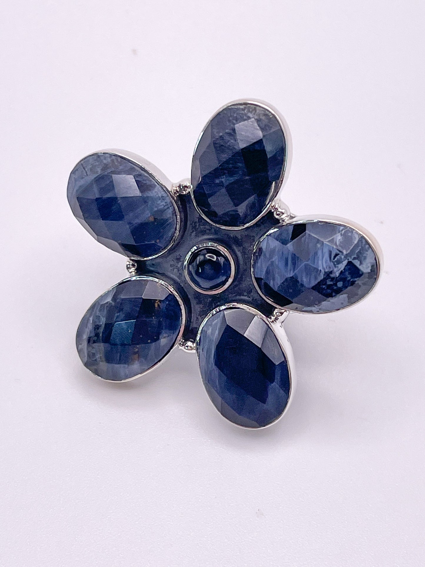 Pietersite Flower Ring-Solid Sterling Silver