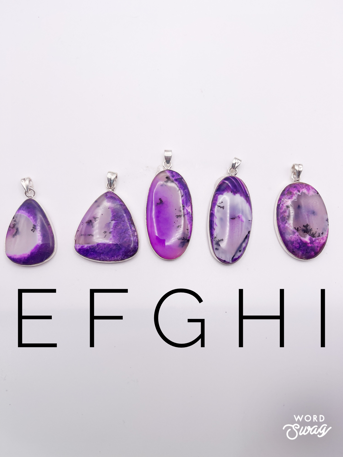 Purple Dendrite Opal pendant-Solid Sterling Silver