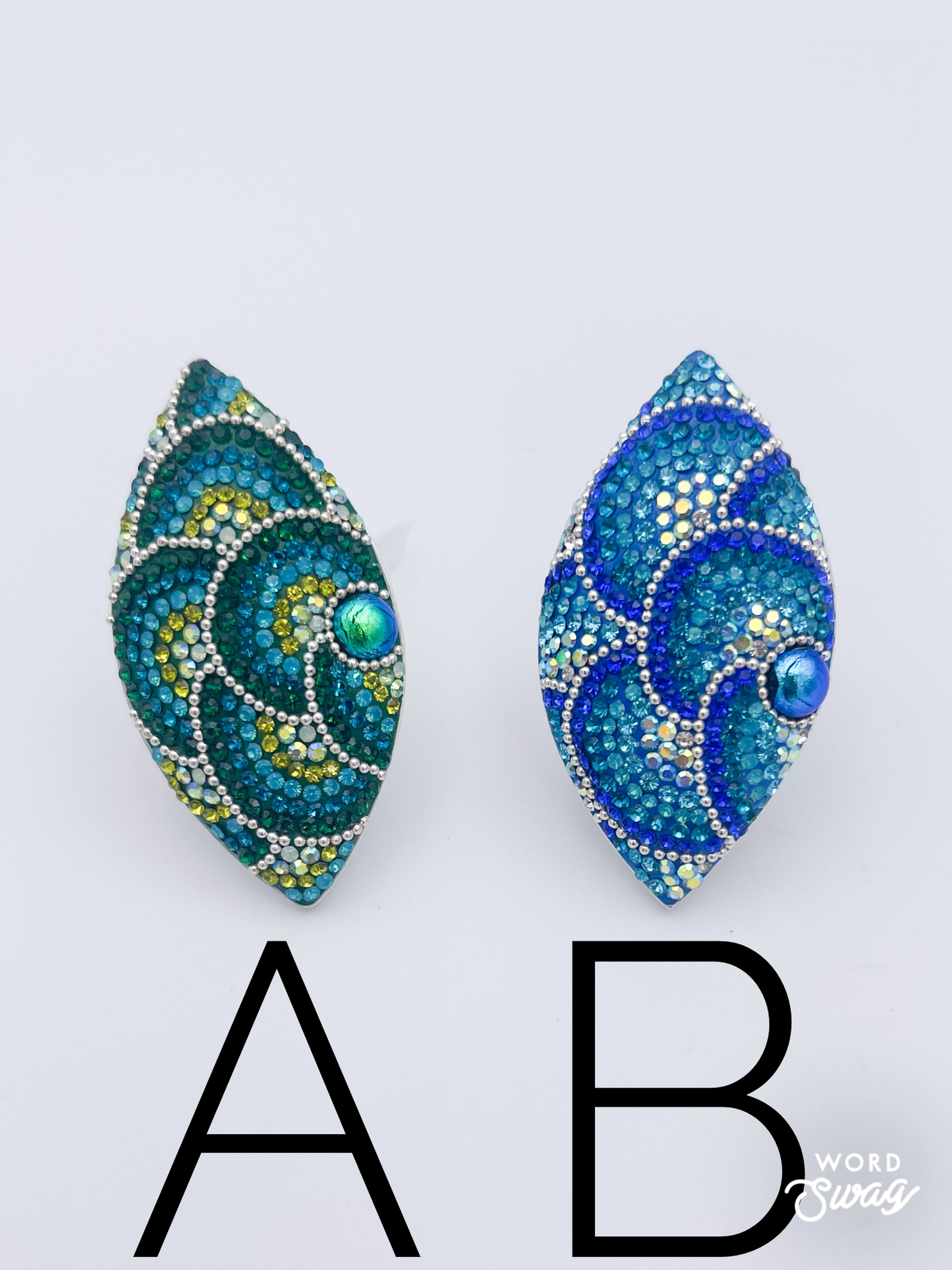 Mosiac Jumbo Crystal Rings- Solid Sterling Silver