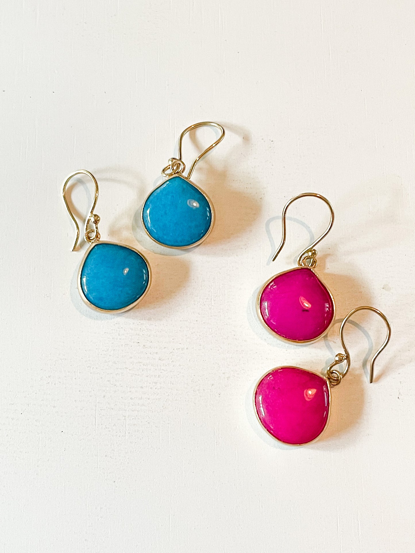 Color Enhance Agate Dangle Earrings-Alchemia