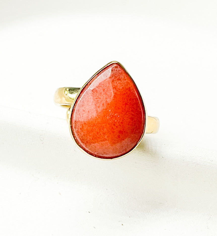 DK Peach Quartz Adjustable Ring - Alchemia