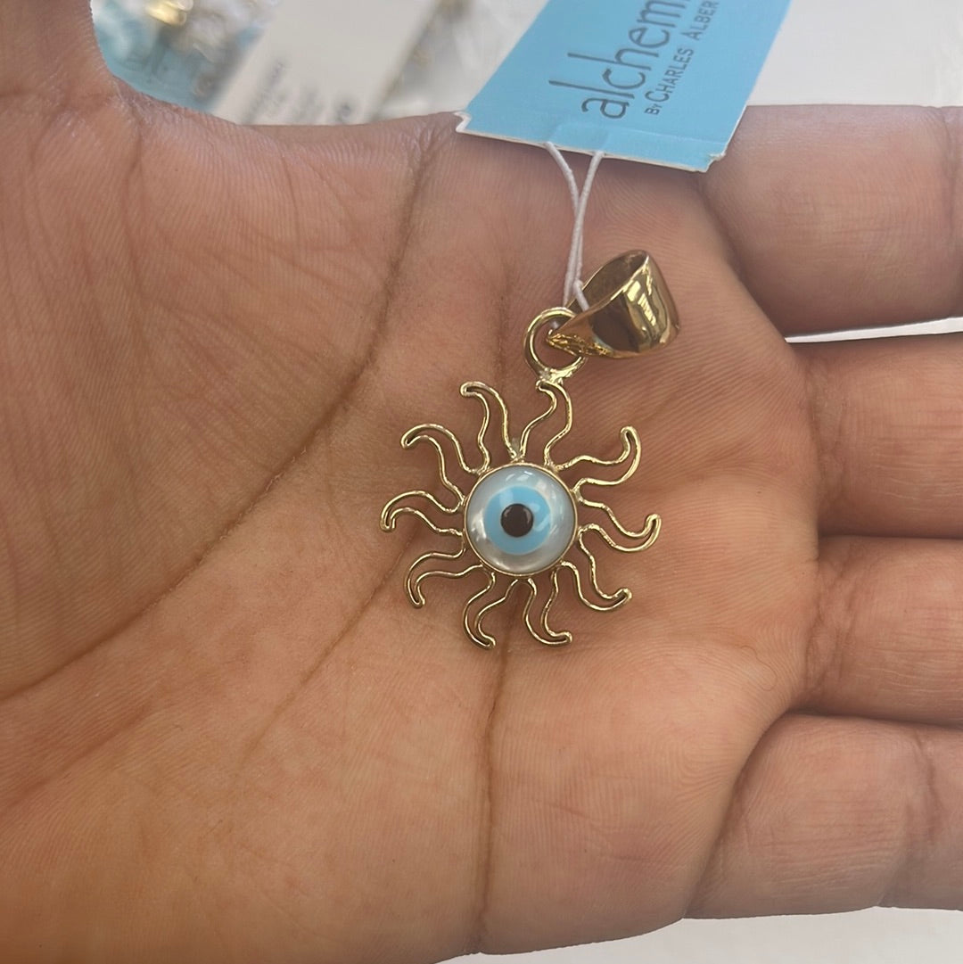 Evil eye sun pendant