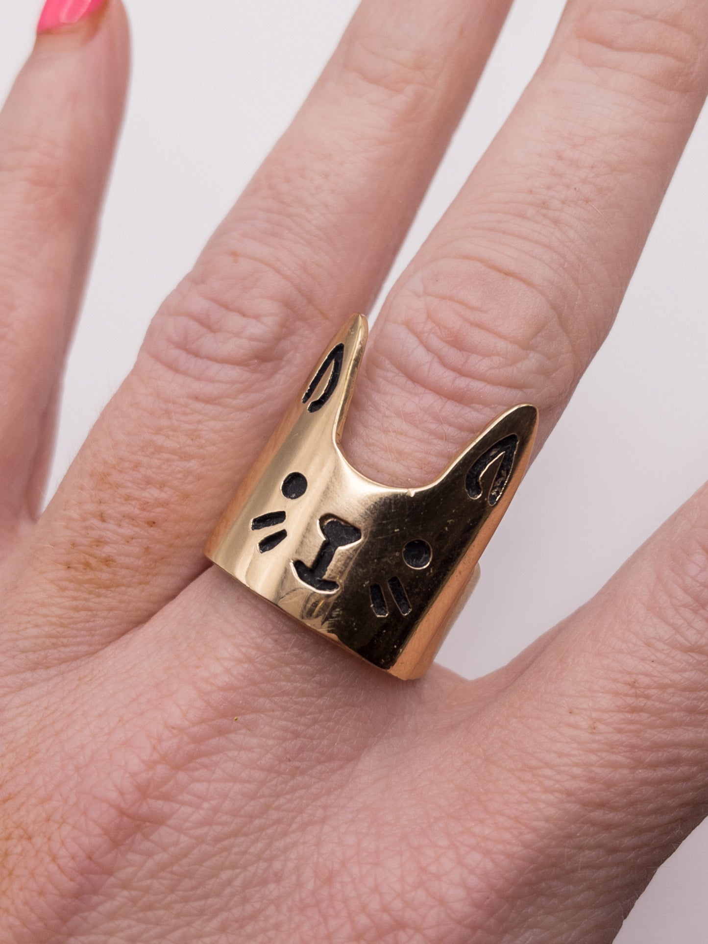 Cute Cat Face Adjustable Ring-Alchemia