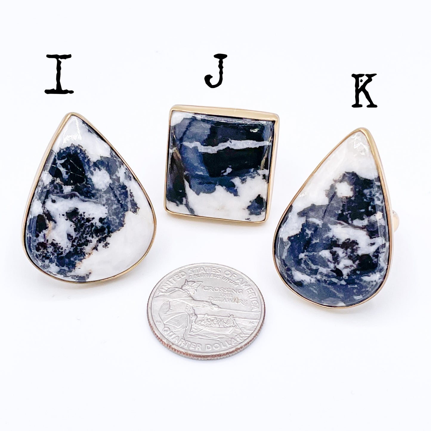 Black & White Agate Rings - Alchemia