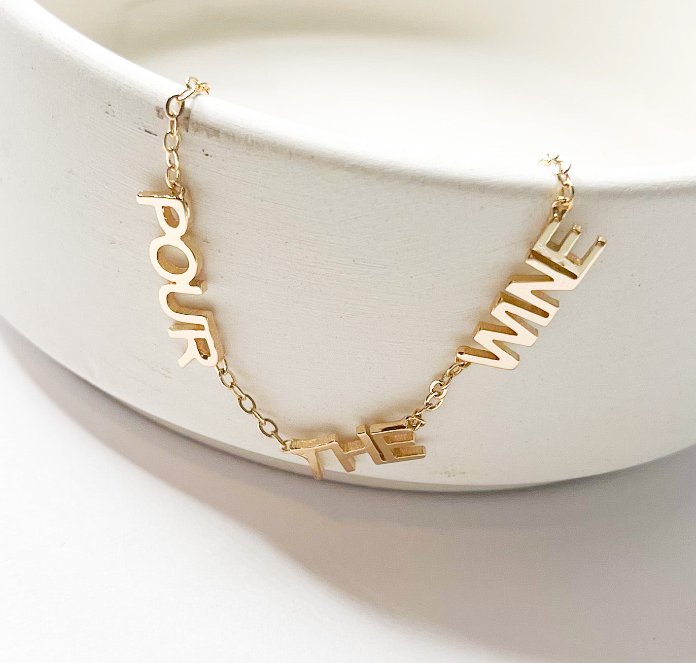 Pour The Wine neckalce-18k gold Filled