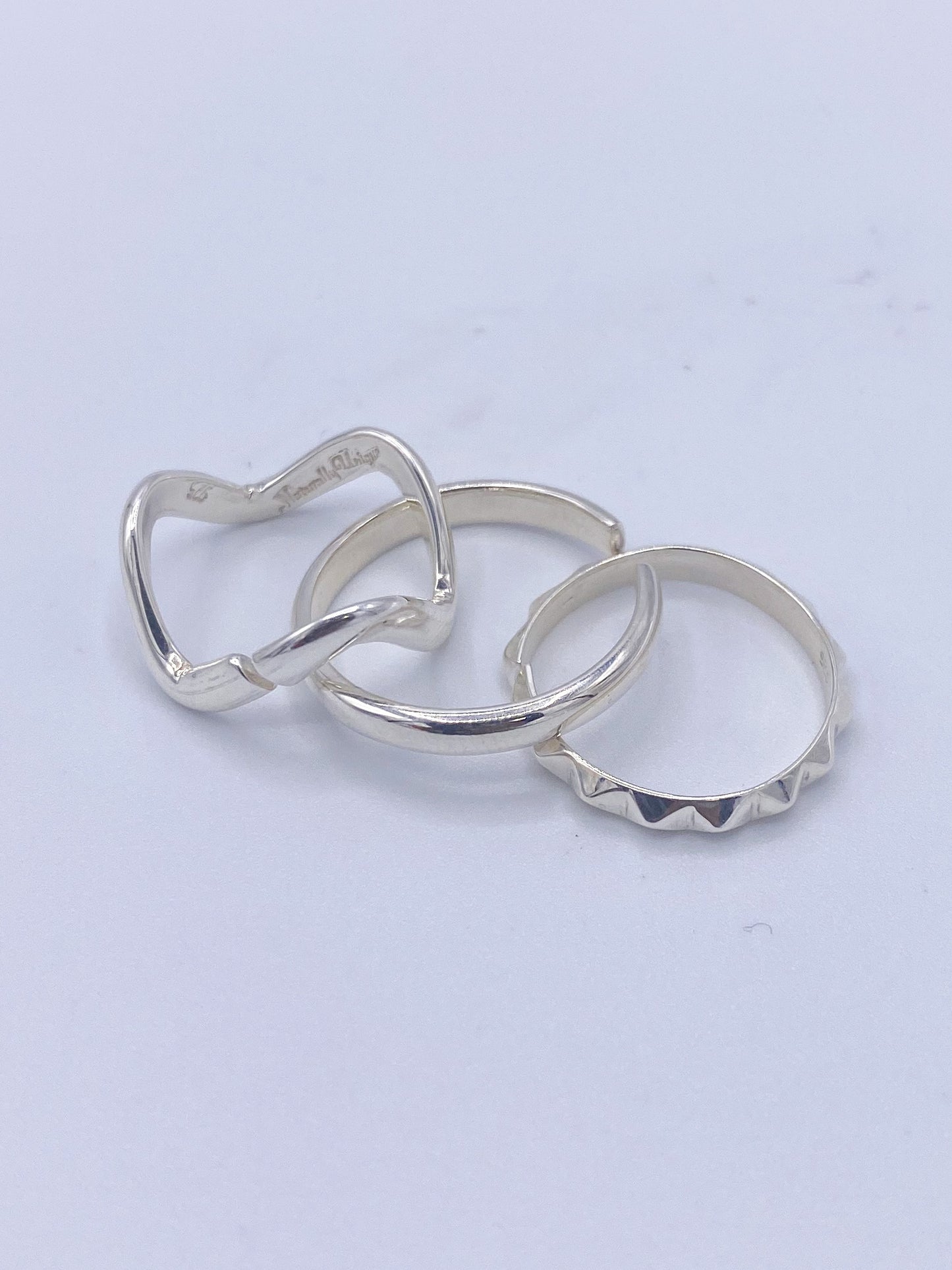 Swiggle Solid Midi Ring-Solid Sterling Silver