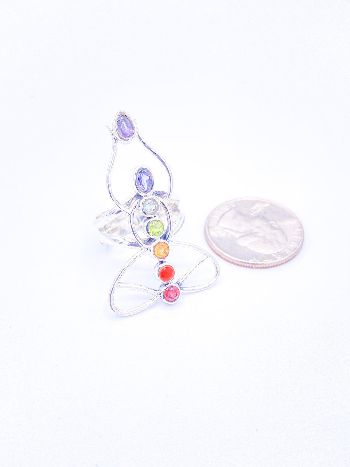Chakra Buddha Ring - Solid Sterling Silver