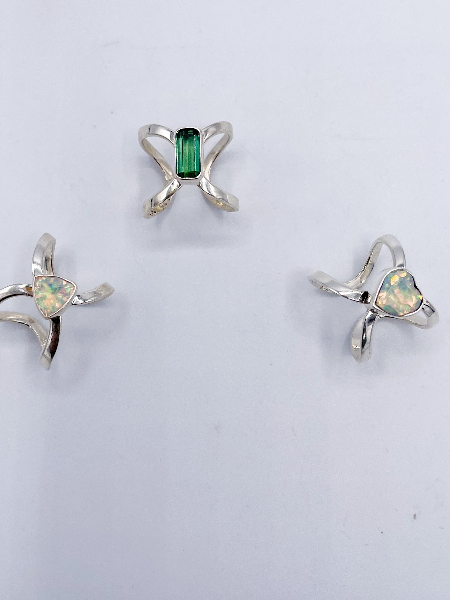 Mixed Stone Infinity Rings-Solid Sterling silver