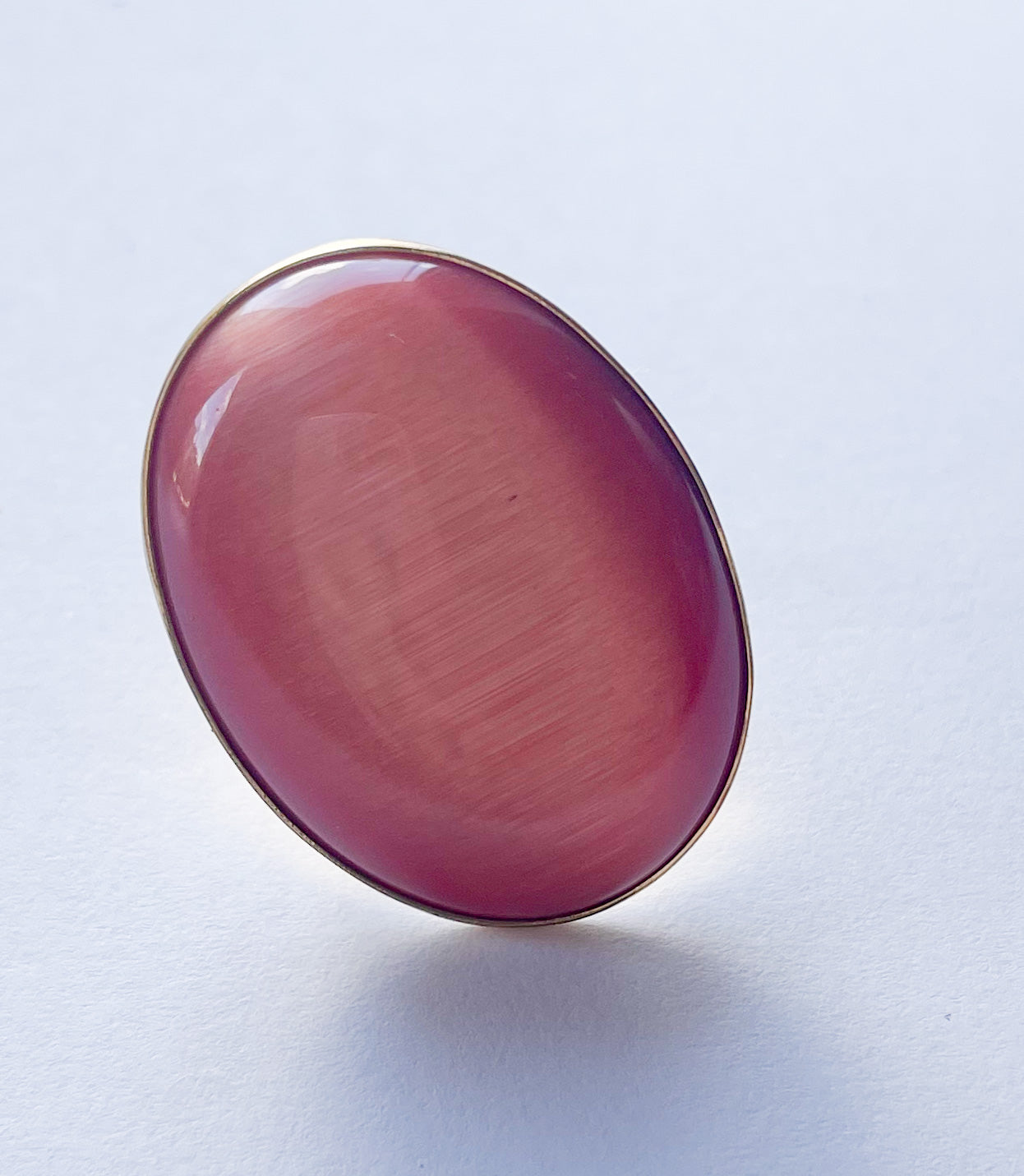 Large Oval Orange Fiber Optic Ring-Alchemia