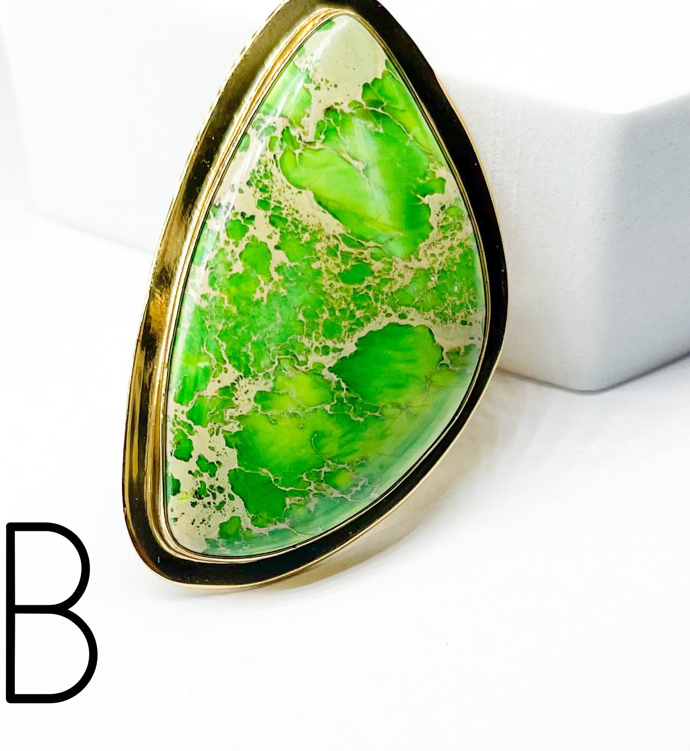 Green Color Enhanced Jasper Ring-Alchemia