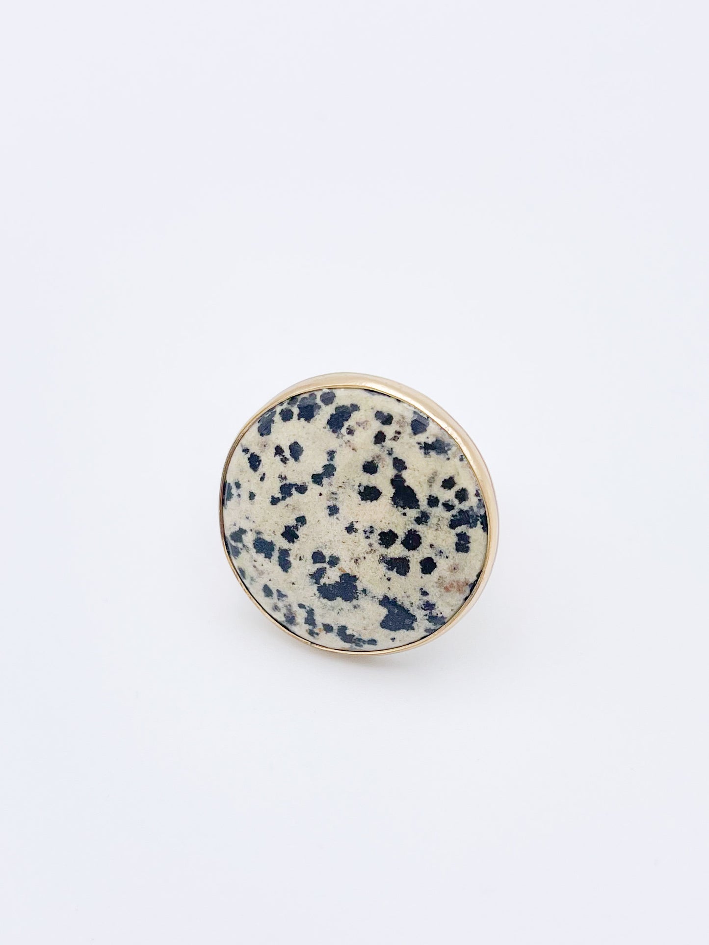 Dalmatian Jasper Polka Dot Adjustable Ring-Alchemia