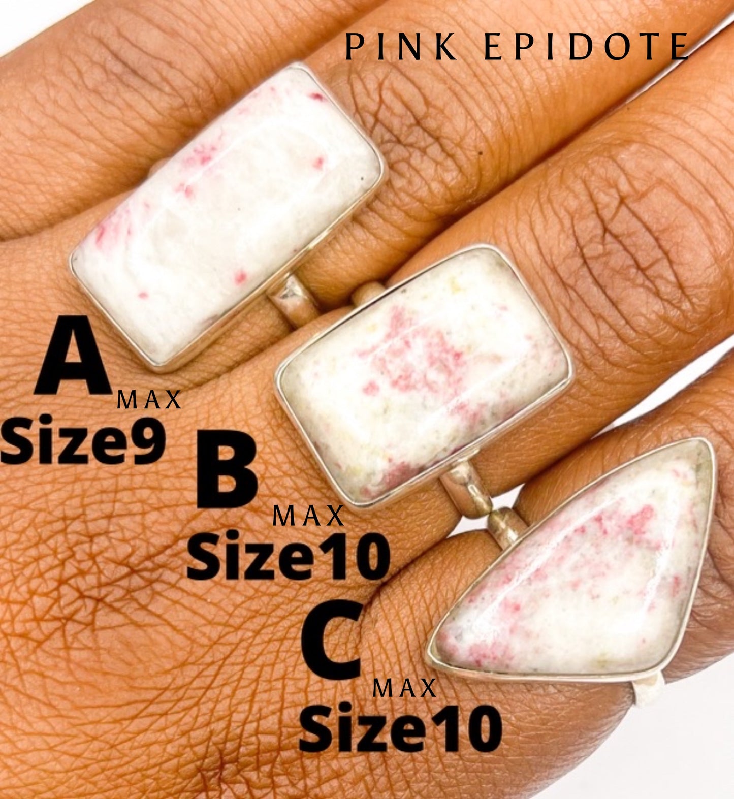 Pink Epidote Ring-Solid Sterling Silver