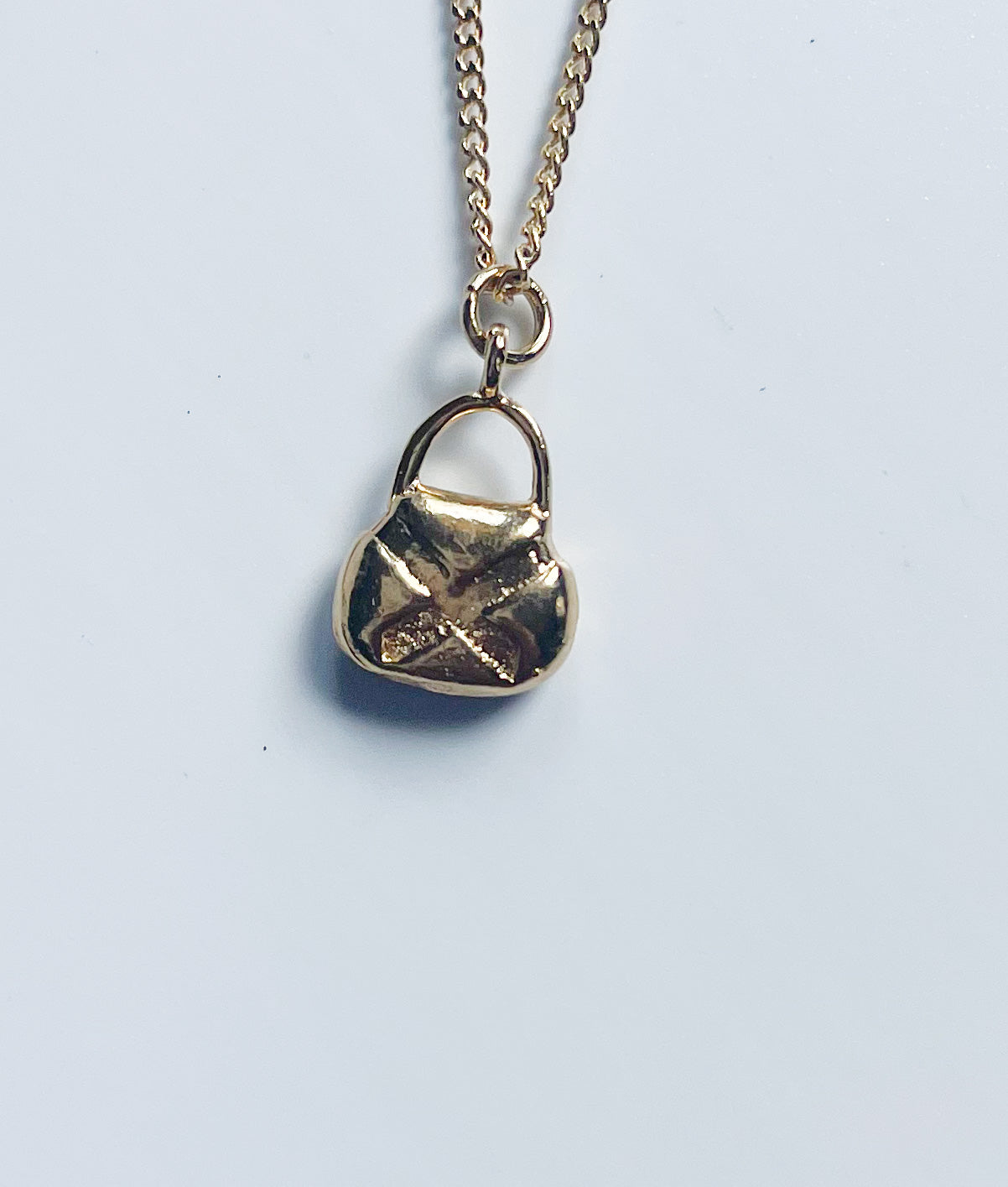 Purse Pendant w/ 18 inch + 2 inch Chain - 18k Gold Filled