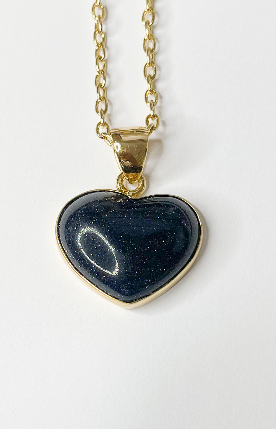 Blue Glitter Stone Pendant -Alchemia