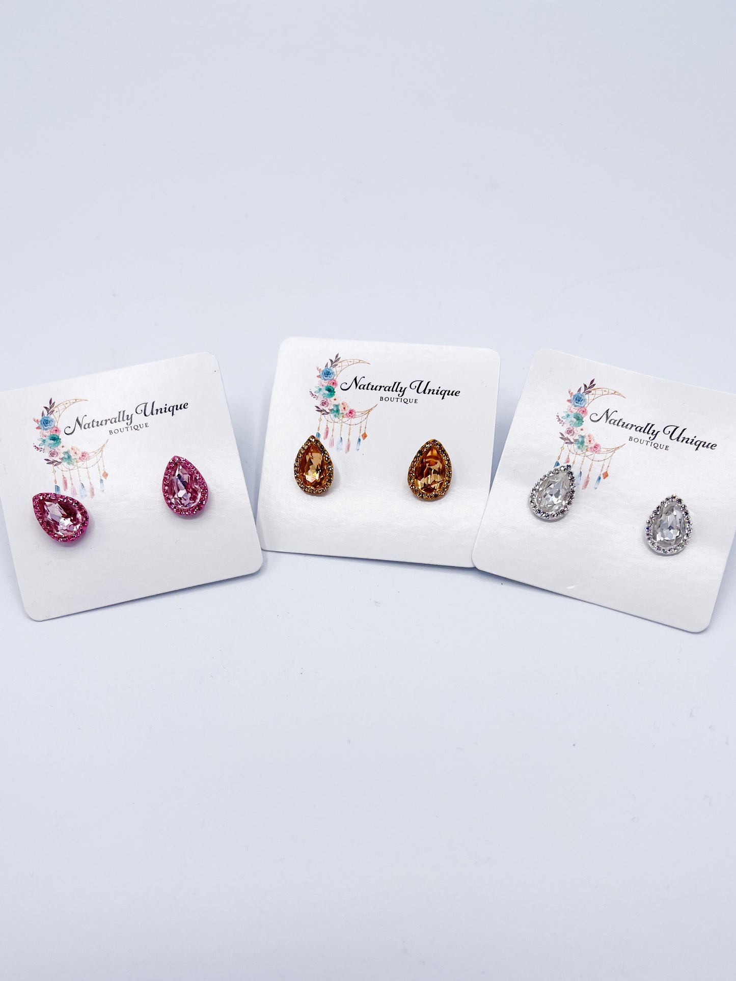 Swarovski Crystal Stud Earring - Solid Stirling Silver
