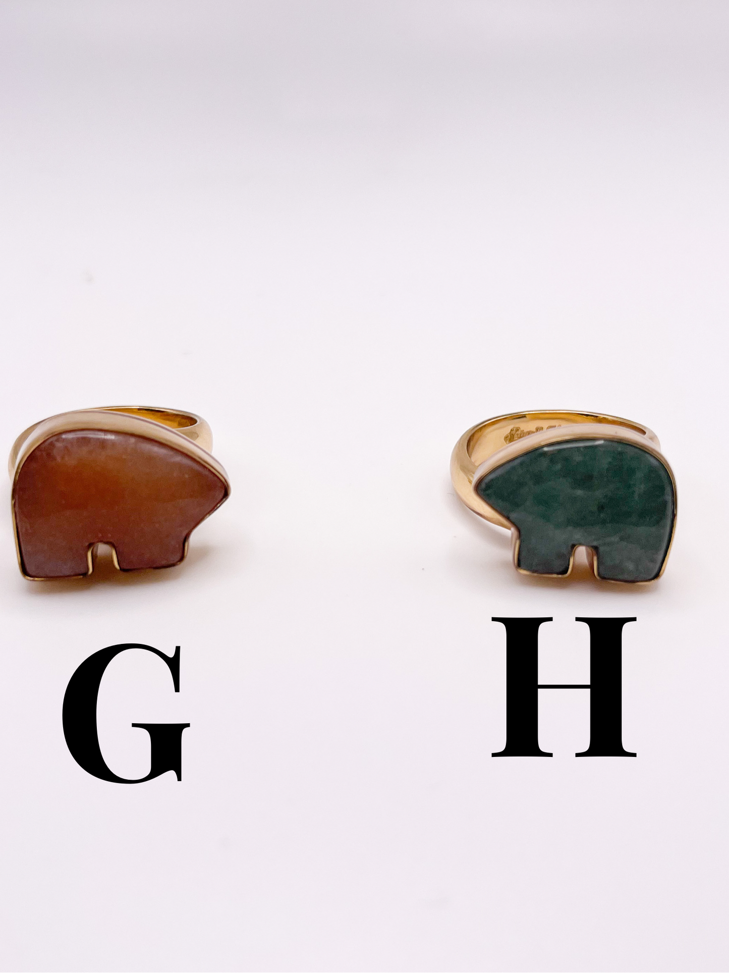 Mini Mix Stone Bear Adjustable Rings-Alchemia