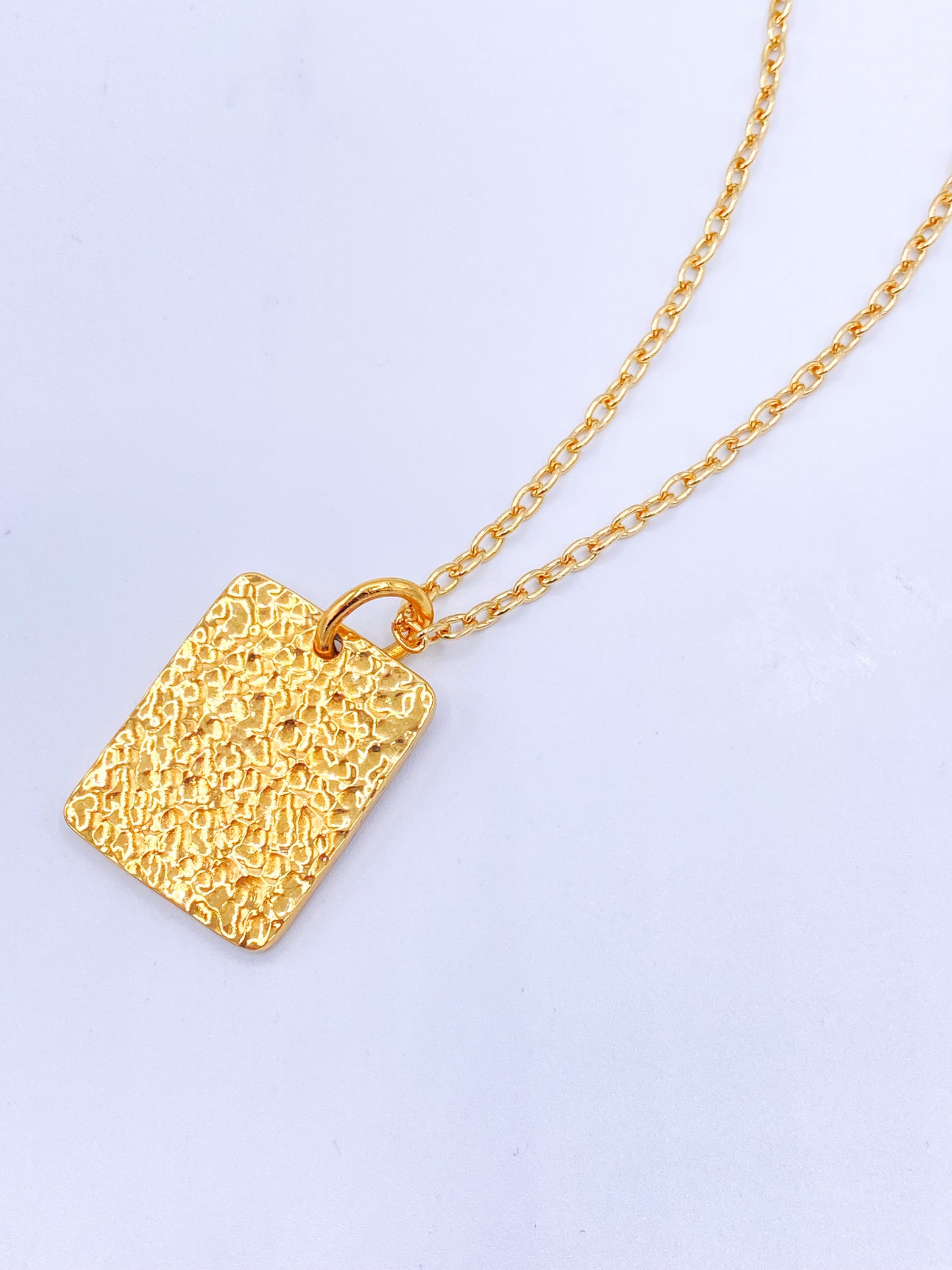 Solid Hammer Rectangle Pendant - Alchemia