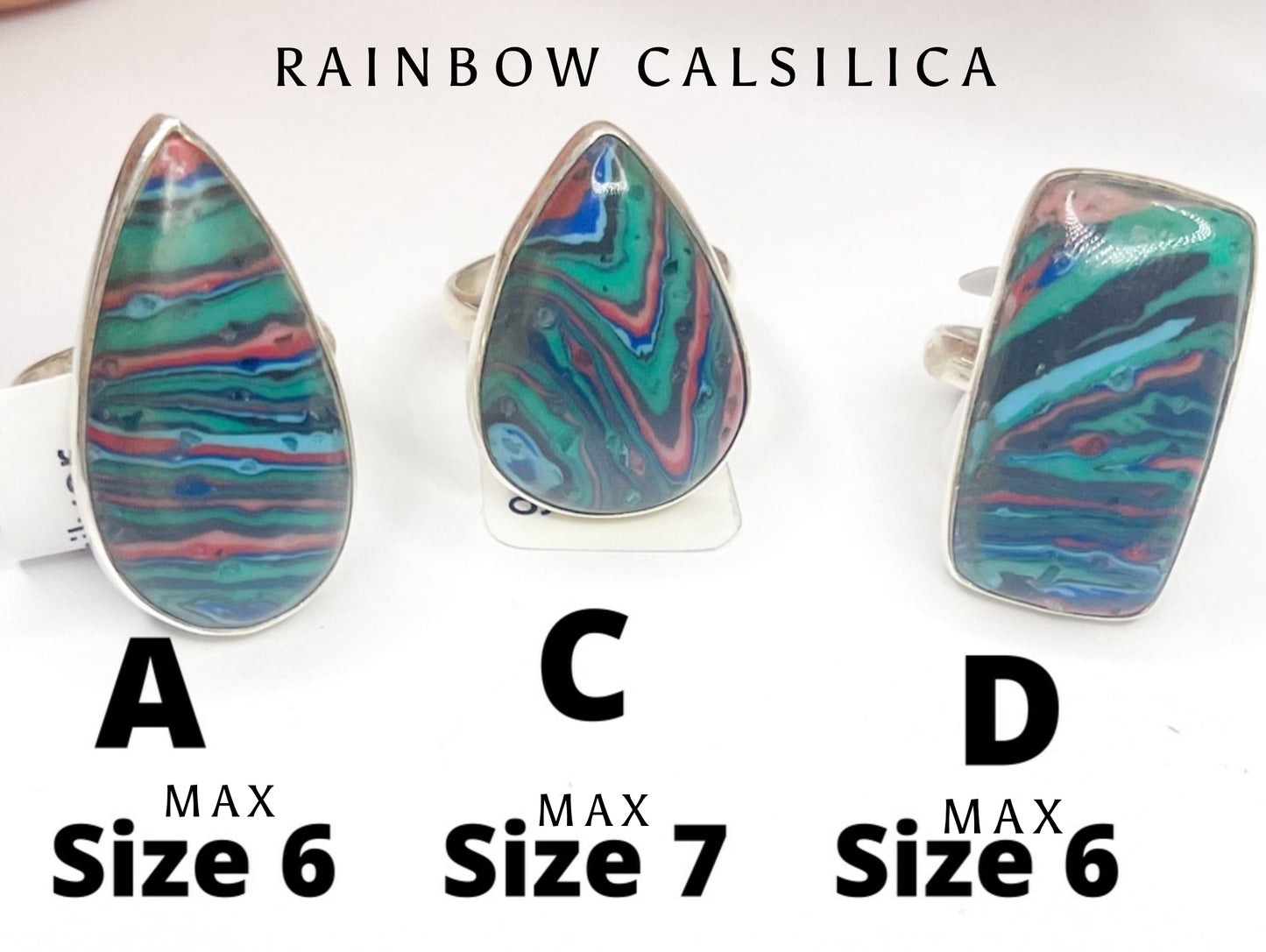 Rainbow Calsilica Ring-Solid sterling Silver