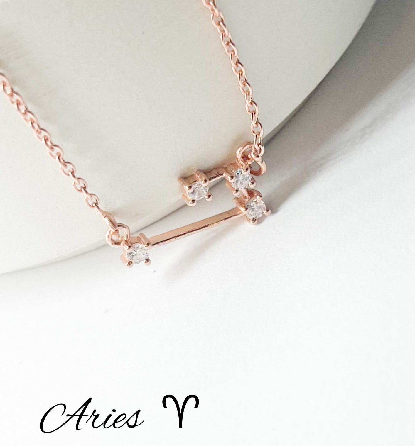 Aries Zodiac Necklace-Rose Constellation
