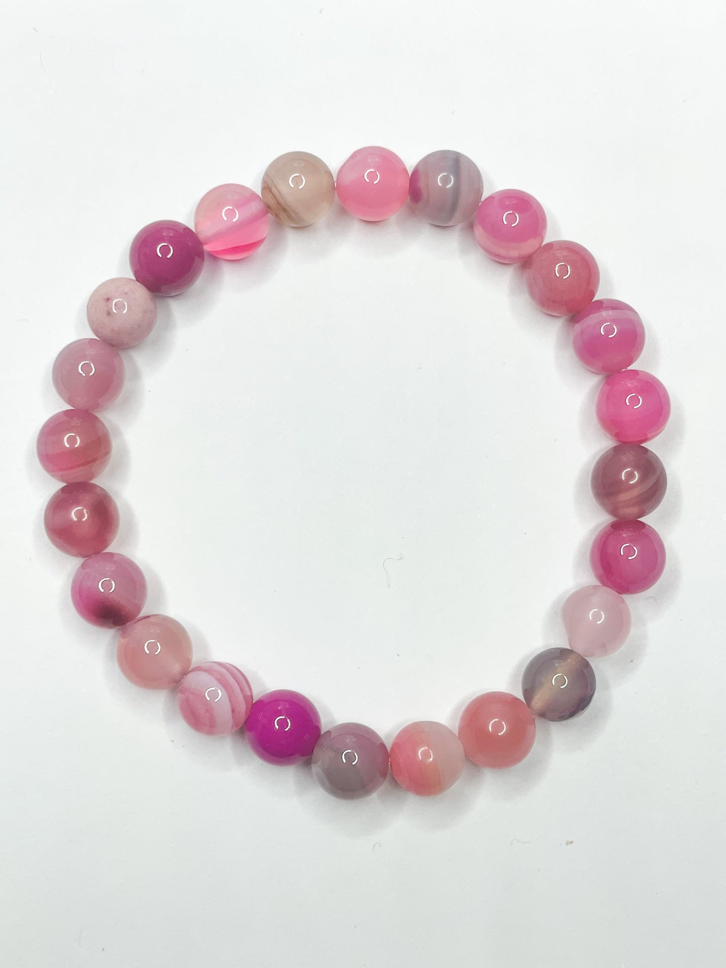 Pink Whimsical Agate Stretch Bracelet - 106