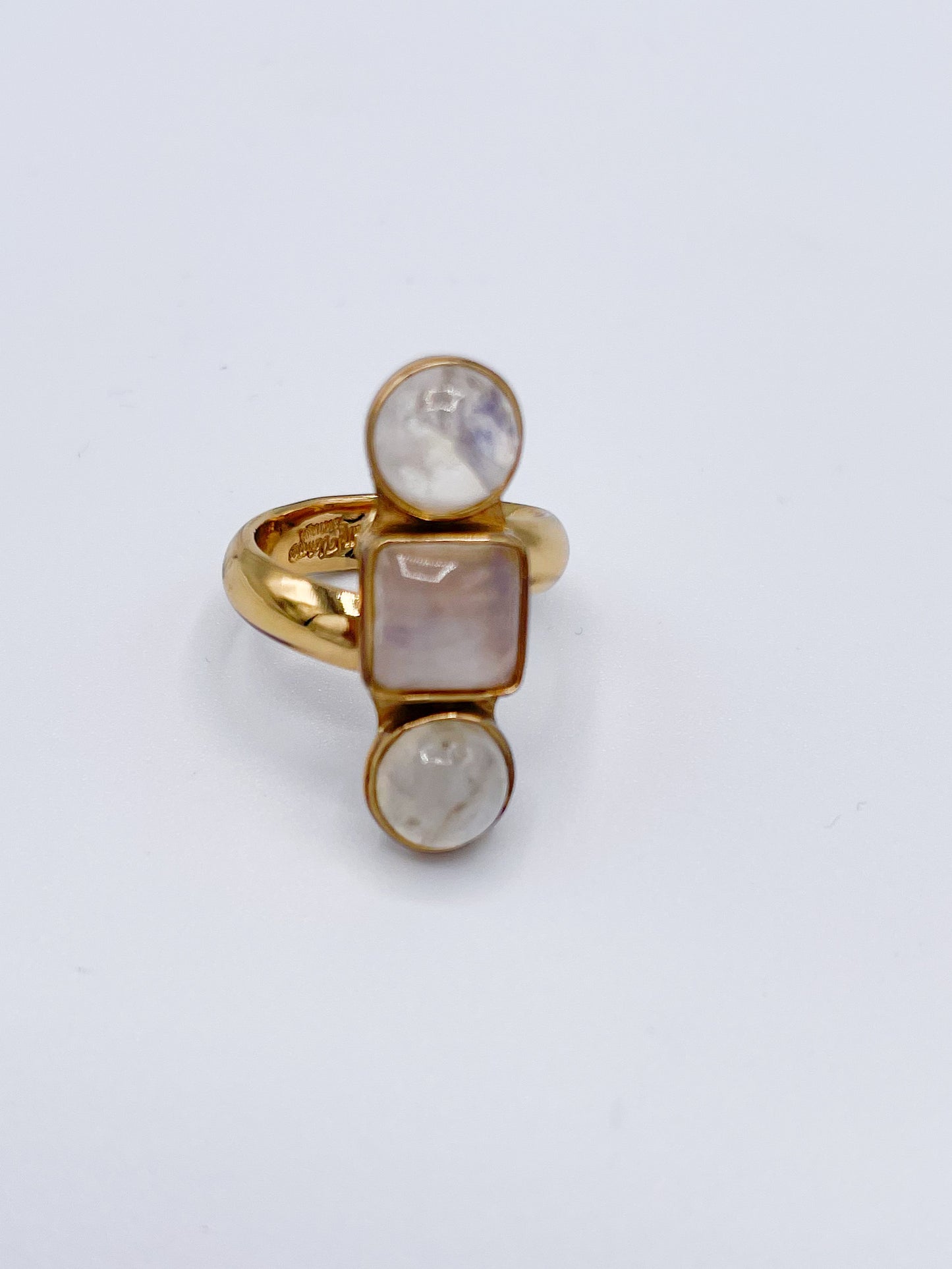 Rainbow Moonstone 3 Stones Dainty Crawler-Alchemia